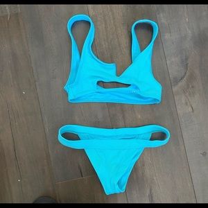 Frankie’s Bikini blue top and bottom bikini
